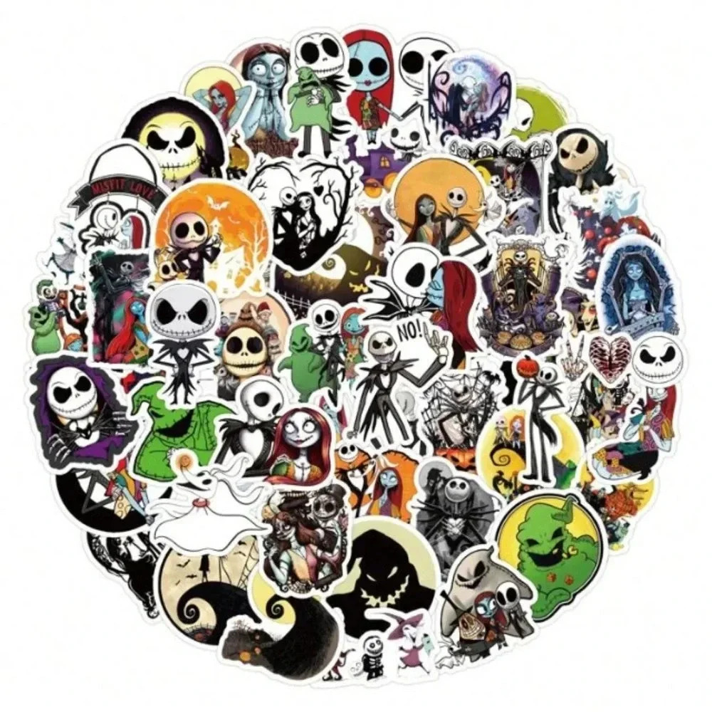 60 multicolored Nigtmare Before Christmas vinyl stickers laptop book cup luggage